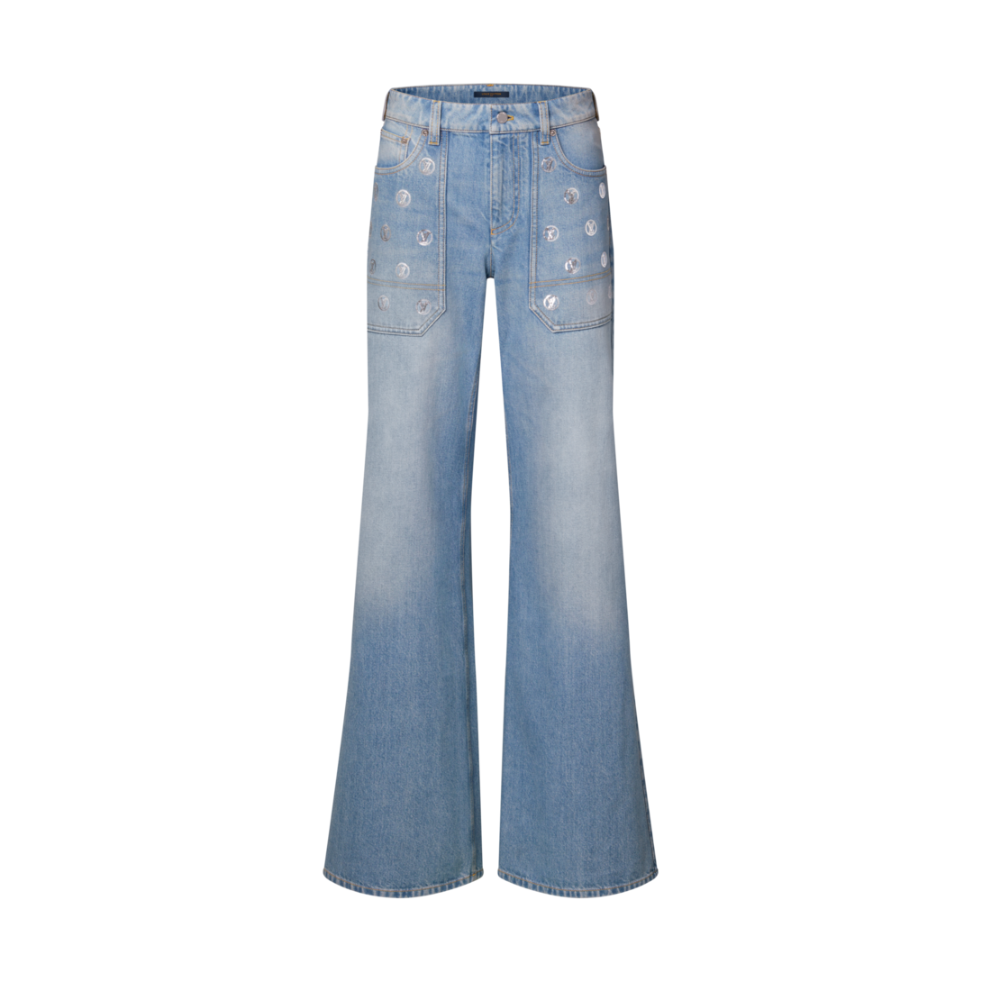 Signature Sequin Accent Flared Jeans - Women - Ready-to-Wear